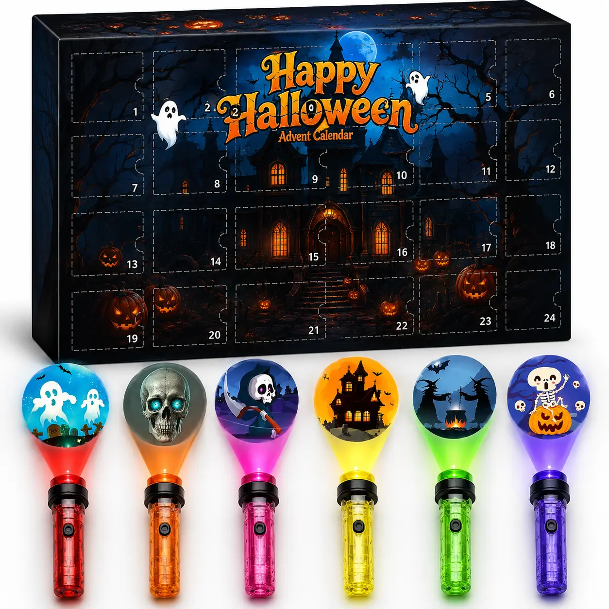 2026 Halloween Spooky Fall Advent Calendar - 24-Day Countdown Home Festive Decor, 24 Unique Themed Finger Lights, Party Favors for Kids, Trick-or-Treat Goodie Bag Stuffers