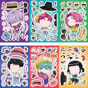 Toy Puzzle Sticker Magical Idol Group DIY Handmade Craft Waterproof Reusable Stickers, Creative Fun Activity for Kids & Adults