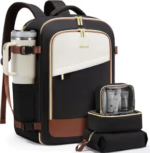 Travel Backpack for Women, 40L Carry On Backpack Flight Approved, Large Personal Item Bag Fits 17 inch Laptop, TSA Approved Luggage with 3 Packing Cubes,Waterproof Weekender Gym Daypack