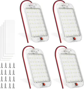 Dome Light for RV Interior, 48LED 800LM Ultra Bright 12 Volt LED White Lights, RV Ceiling Light with Switch Control, Ideal for Car Van Truck Camper Lorry Motorhome Boat(4 Pack)