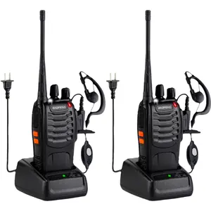 Baofeng 888s audio wireless handheld walkie talkie, 1-3 km long-distance audio, comes with headphones, 16 channels, suitable for adults, can be given as a gift for children, rechargeable, with flashlight, lithium battery and charger (2-piece set)