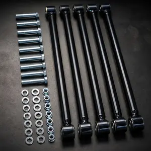 ARCH Universal Weld-On Rear 4 Link Suspension Kit with 24-Inch Heavy-Duty Steel Bars, Parallel 4-Link Layout for Rat Rods, Trucks, Classic Cars, Air Ride Systems, Black Plated Steel, Complete Bolt & Nut Set, Adjustable Rod Ends, Black Color Options
