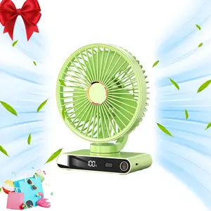 2026 new LED ambient light fan with lithium battery for office, home and outdoor use, night light hanging/desktop, sharing of good things for home work