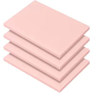 4 Pack 4"x6" Pale Pink Rubber Stamp Carving Blocks, Soft Rubber Brick for Stamp Crafts and DIY Craft Projects (0.8cm Thickness)