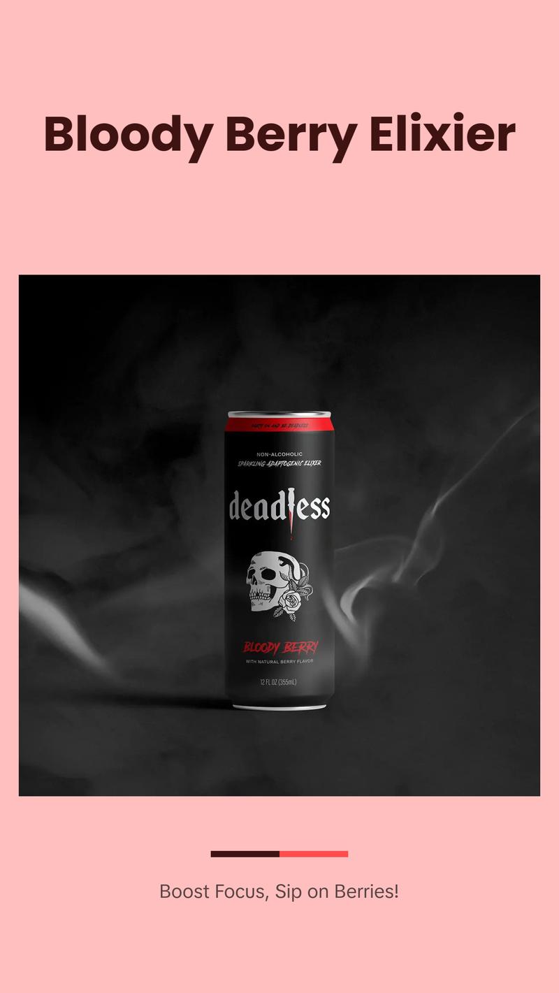 Bloody Berry 4-pack Adaptogens + Nootropics Sparkling Elixir All Natural