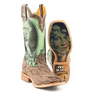 Men's Tin Haul Deuce Boots With Take The Money And Run Sole Handcrafted Brown