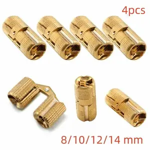 4 pcs Single-piece concealed hinge pure copper hidden hinge 4 pcs Single-piece concealed hinge pure copper hidden hinge
