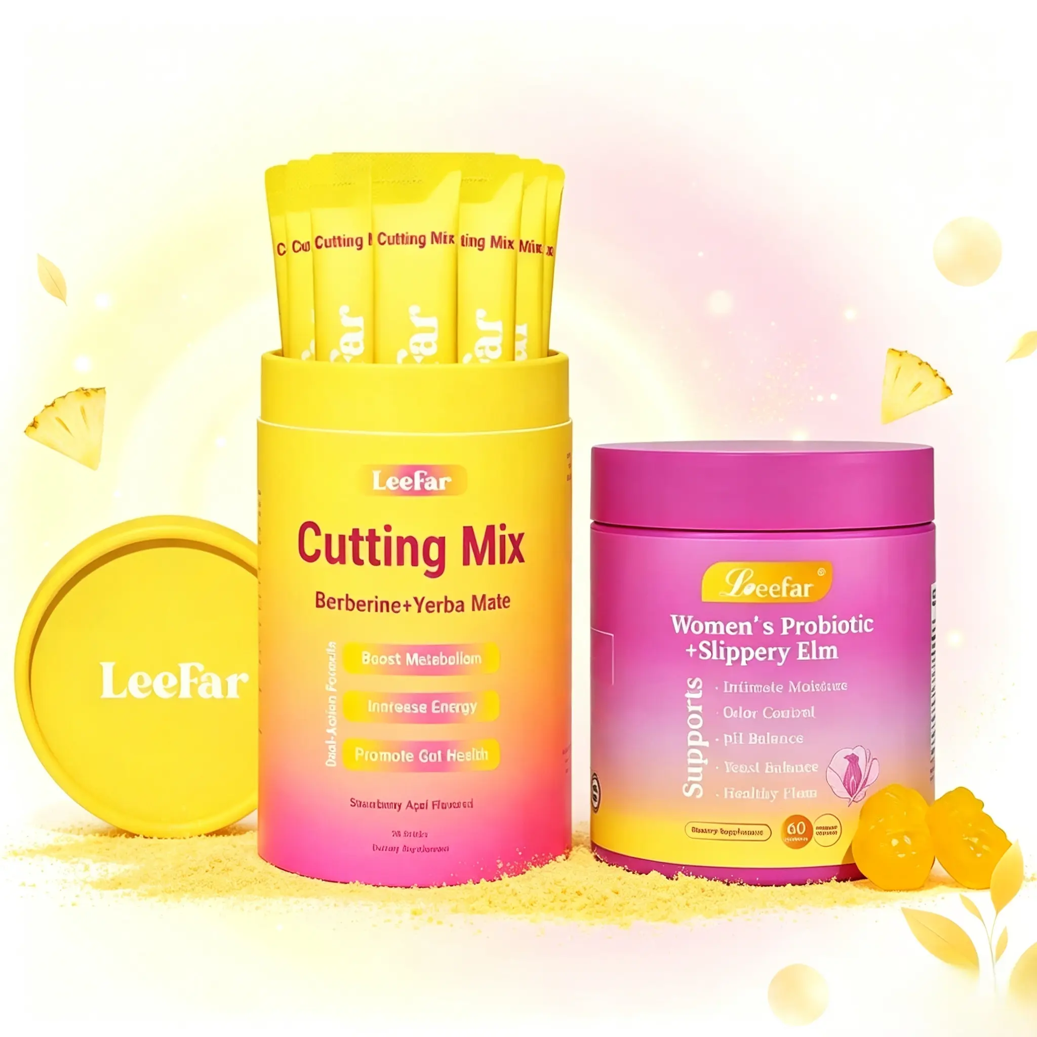 Glow Up Duo — She Juicy Women’s Probiotic + Slippery Elm & Cutting Mix with Berberine + Yerba Mate Support