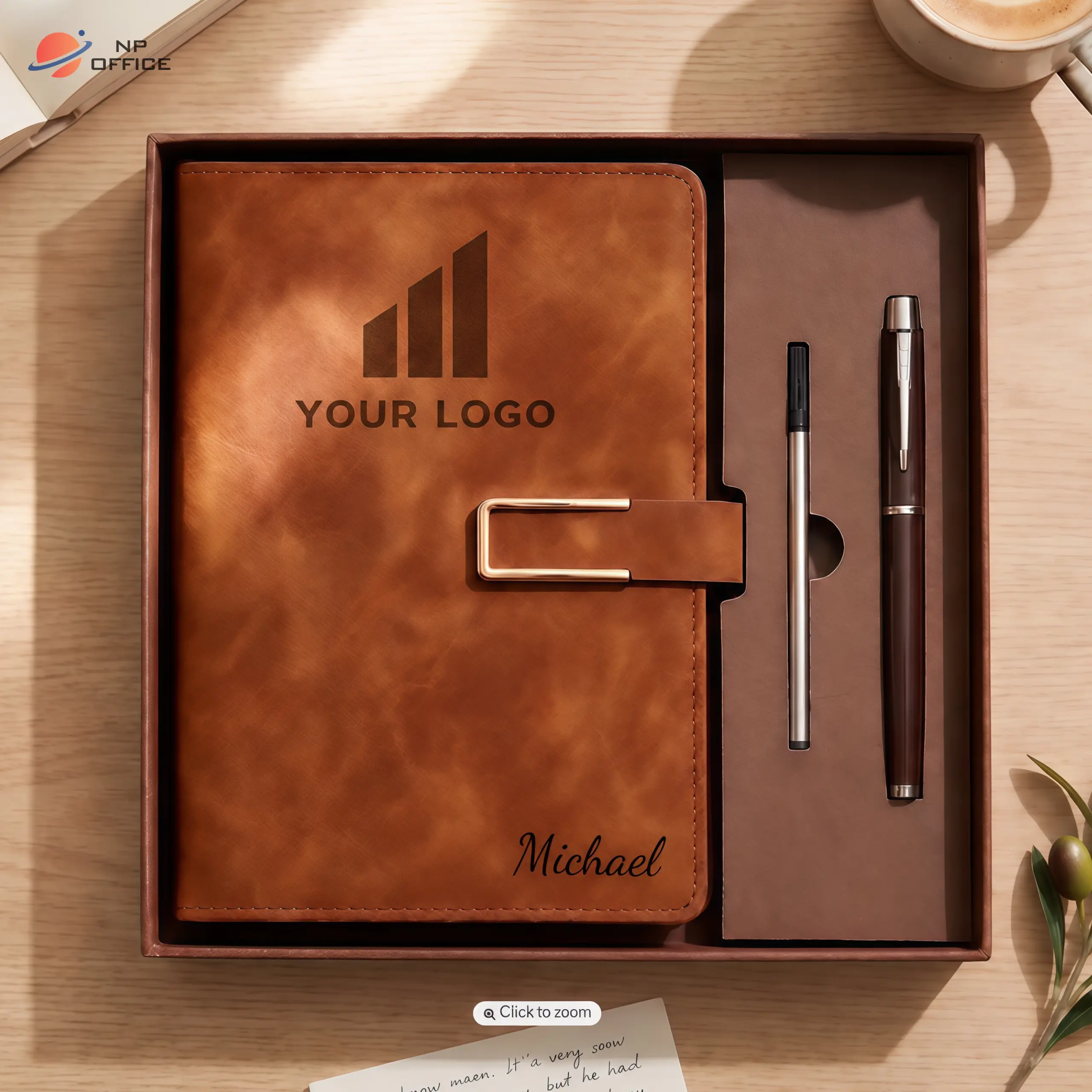 Custom Business Notebook Gift Set with Pen, Personalized Logo Journal Set for Office, Employees, Clients, Corporate Events & Business Gifts