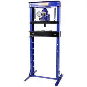 Donext Hydraulic Press, 20 Ton Bottle Jack Shop Press with Gauge, Bearing Press for Straightening, Bushing & Ball Joint Installation, Blue