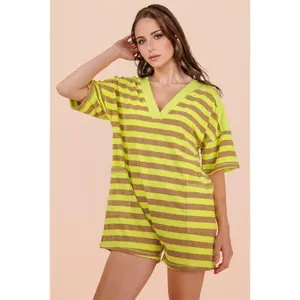 Easy Days Romper Lemon/Taupe