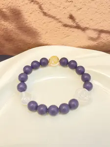 10MM Ylang-ylang Floral incense aromatherapy bracelet for Love and relationship with Rose+Heart+Vine