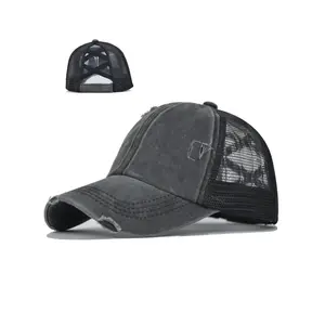 Women's Pony Hat, High Ponytail, Girls' Messy Bun Caps, Camouflage Bad Hair Day Adjustable Dad Hat, Stylish Trucker Hat.