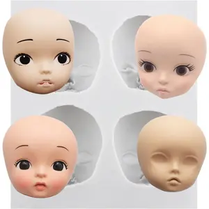 Clay Mold Doll Face Silicone Molds for DIY Crafts Air Dry Plaster Polymer Clay Epoxy Resin Casting Jewelry Making