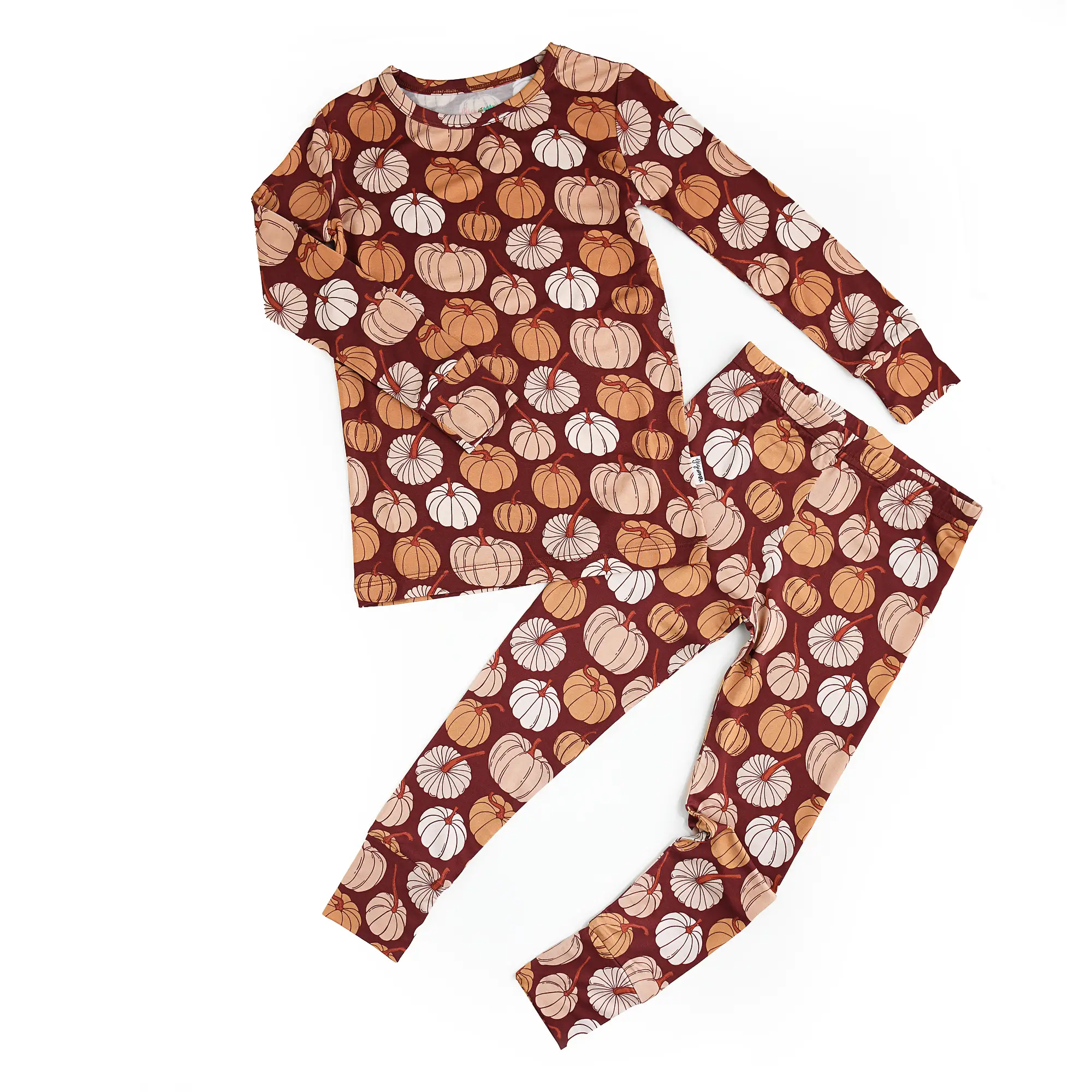 GIGI AND MAX Salem TWO PIECE Bamboo Kids & Baby Clothing Set Soft Breathable Viscose Spandex Pumpkin Print Sizes 24m to 10/12 America