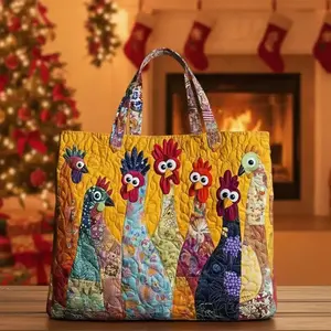 A farm-style, digitally printed quilted clutch—perfect for commuting or casual outings—and a playful, charming tote bag adorned with chick appliqués, making it an ideal choice for shopping, travel, or gifting to friends and family.