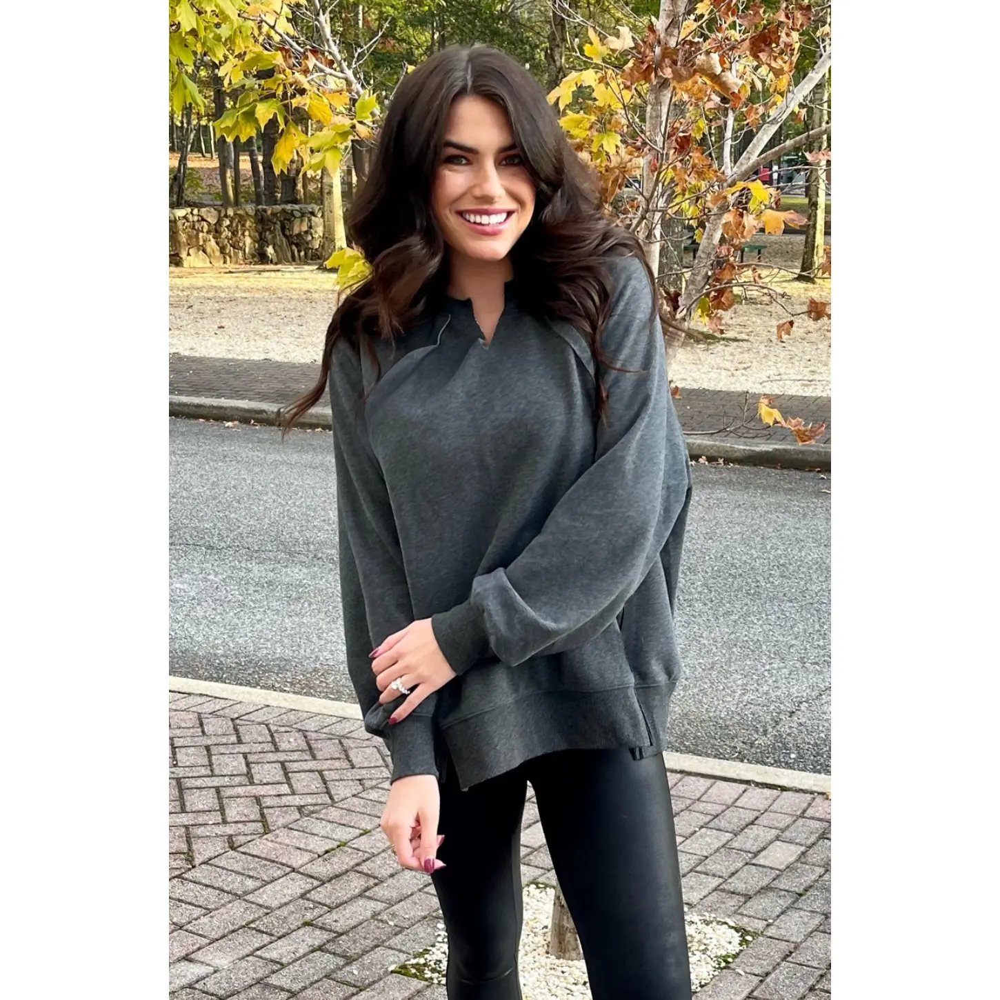 SUPER Oversized Nursing Crewneck Sweatshirt - Graphite Gray