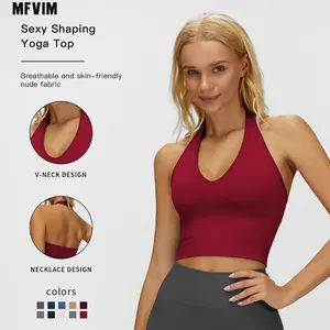 MFVIM Women's Solid Color Sports Bandeau Bra - Breathable, Comfortable, Quick-Dry Yoga Clothes for Yoga, Gym Activities