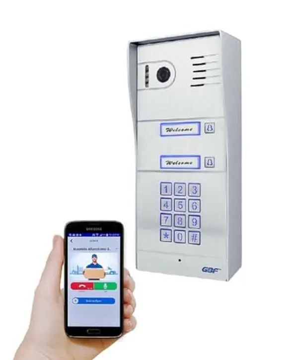 GBF Smart Full IP Video Door Station/Smart Video Intercom System for 2 Unit Apartment (GBF-PL963PM2U-POE)- 1080P Camera, Built in POE, Control Two Locks remotely