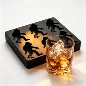 Bigfoot Ice Mold Whiskey Tray - Silicone Yeti Ice Cube Maker for Bartenders, Unique Bourbon Gifts for Men, Large Clear Ice Form for Cocktails & Bars