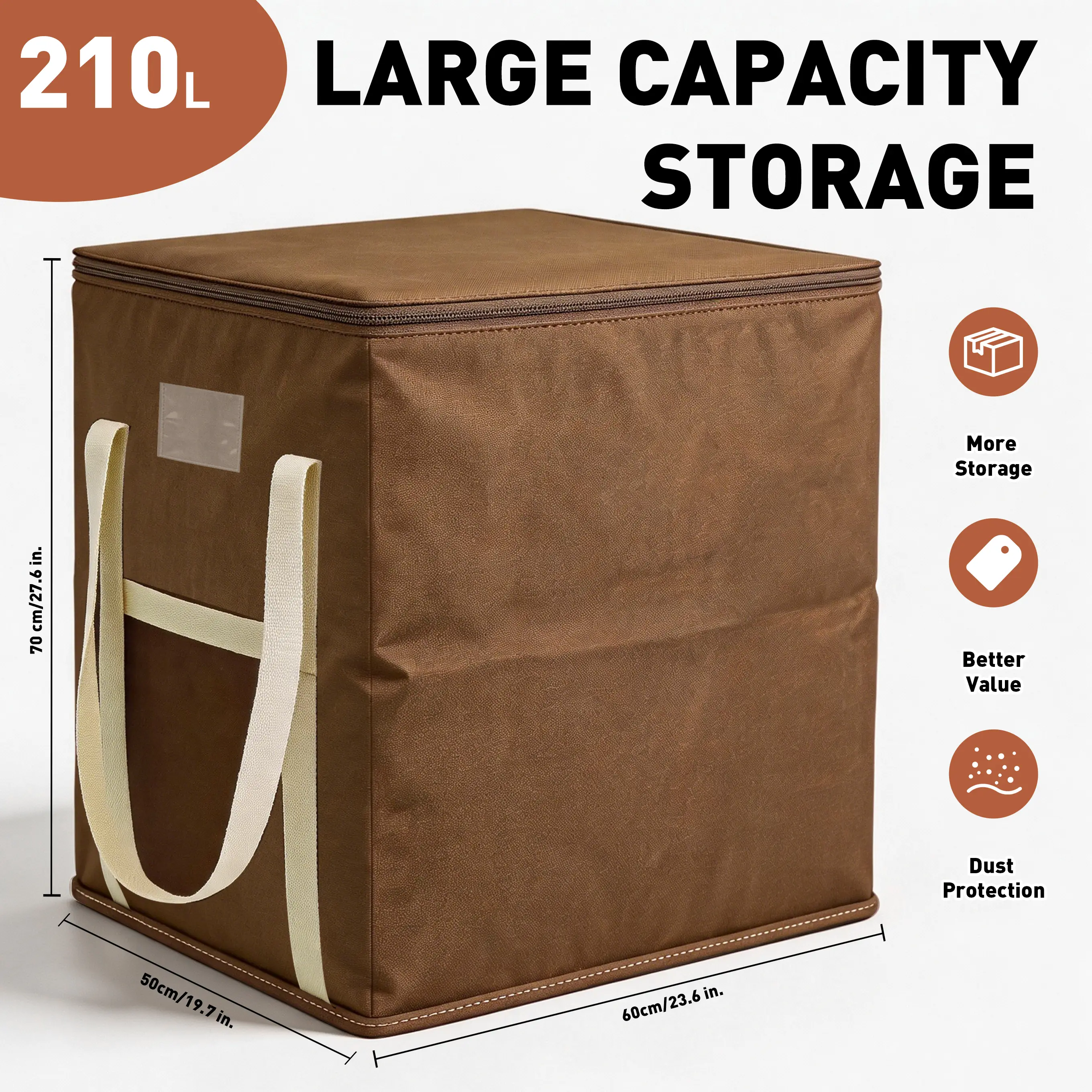 210L Extra Large Storage Bag – Spacious Foldable Organizer for Clothes, Bedding & Moving, Dust-Proof Home Storage Bag