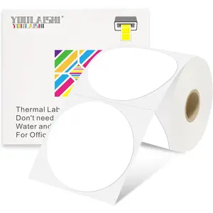 3 X 3 Inch Color Coding Dot Labels Circle Thermal Printable  500 count Round Stickers Adhesive Writable for Office, , Garage, DIY Sticker, Barcodes, Name Tag, White