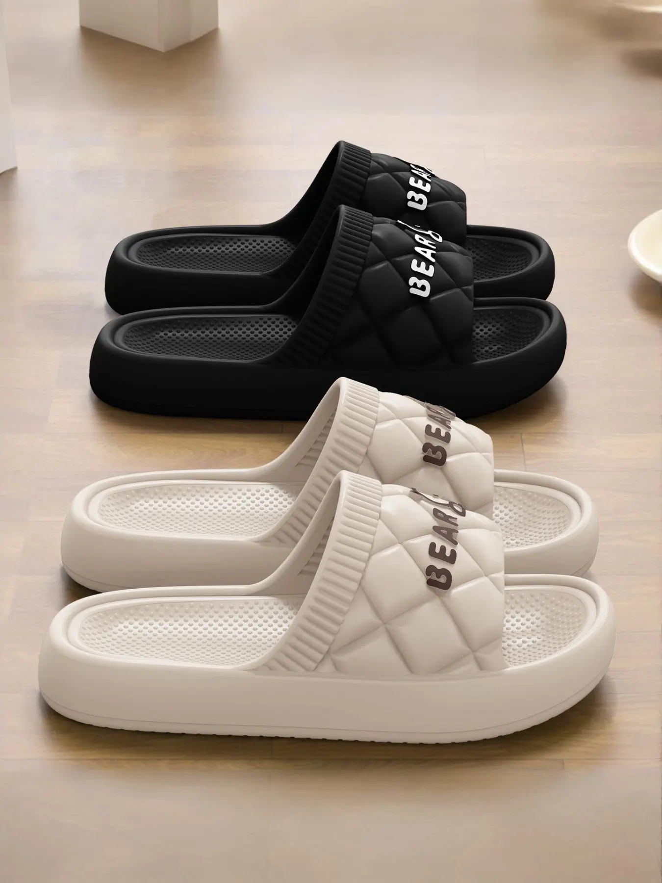 Men's Soft Comfortable Fashion Slippers, Casual Slippers, Cartoon Letter Trendy Indoor Non-Slip Shoes, House Slippers, All-Season Home Wear