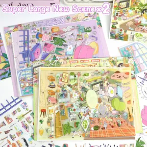 New Upgrade Craft Scene Stickers, Decal Sticker, DIY Decorative Paper Crafts, Multi-Size Options, Daily Relaxing Stress Relief, Creative Handmade Art Supplies