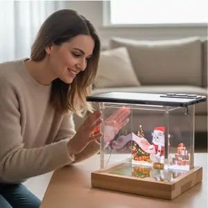 hologram pets holographic pet dog hologram gift box pet holographic house puppy cat 3D Digital Projection Memorial gift Led Mood Light