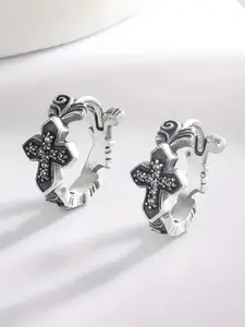 1 Pair Romantic Cubic Zirconia Hoop Studded Cross Earrings For Women For Wedding Engagement Anniversary Party Jewelry Valentine's Day Gift Statement Earrings