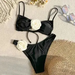 Flower Bandeau Bikini Set