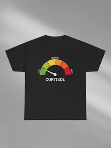 High Cortisol Low Cortisol Funny Graphic Casual Fitted Round Neck T-Shirt