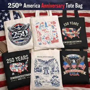 Retro USA 250 Map Tote Bag, Celebrate America 250th Anniversary 1776–2026 Canvas Carryall & Reusable Shopping Bag for 4th of July USA, American Independence Day Patriotic Shopper Bag, USA Flag Freedom Art Eco-Friendly Man's Tote, Patriotic Gift For Him