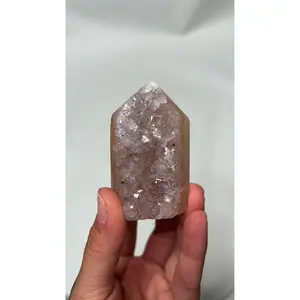 Mini Peachy Agate Amethyst Geode Tower