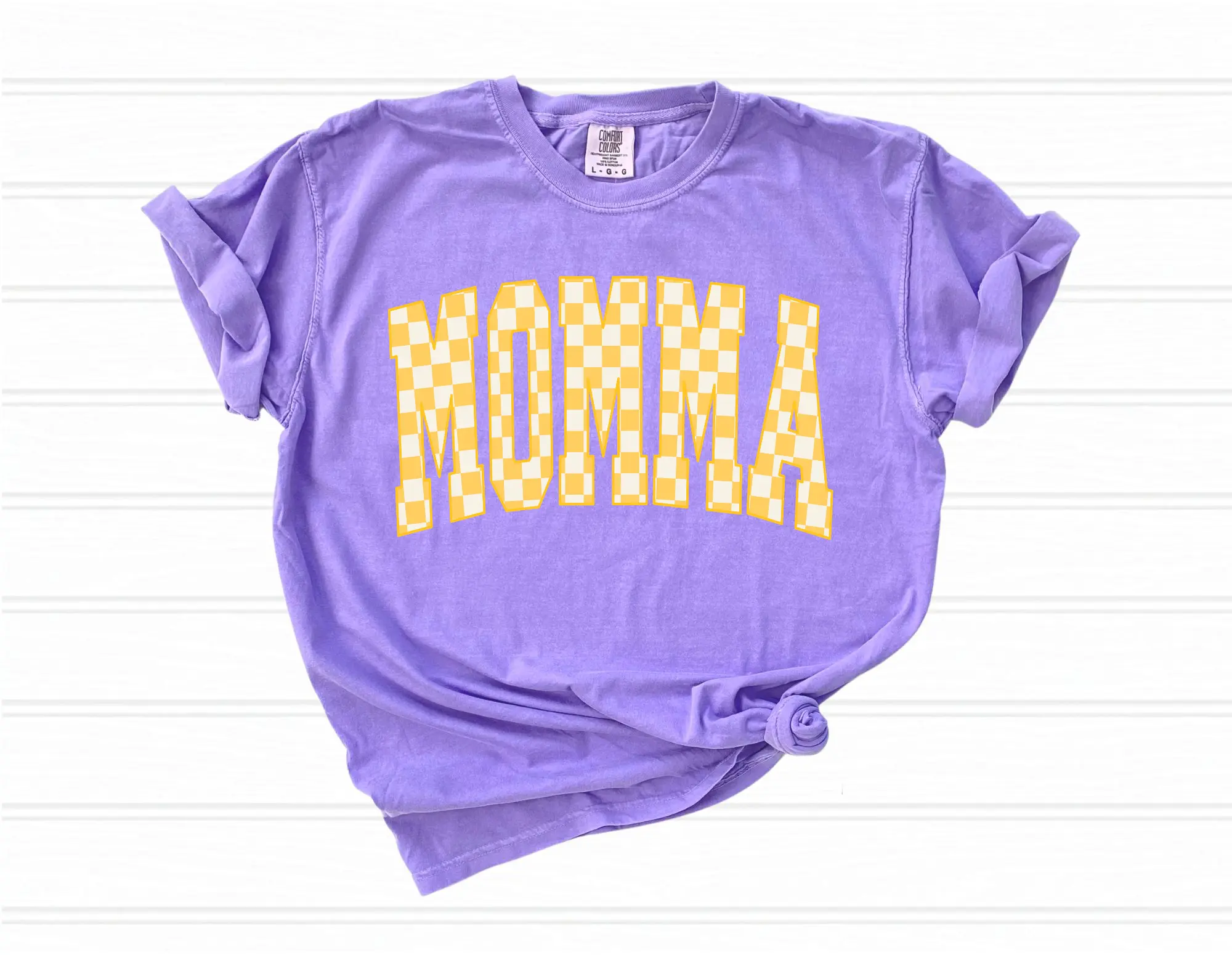 Momma Checkerboard Comfort Colors Tee or Tank
