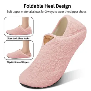 Womens House Slippers for Women Men Indoor Closed Lightweight Cozy Faux Furry Lining Barefoot House Shoes Slipper Socks for Bedroom Home Office Yoga Outdoor Walking Shoes Casual Cartoon with EVA Sole