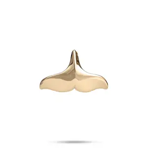 Whale Tail Pendant in Gold - 23mm