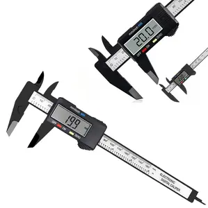 6" (150mm) Carbon Fiber Electronic Digital Vernier Caliper, Electronic Type Large Screen LCD Measuring Gauge