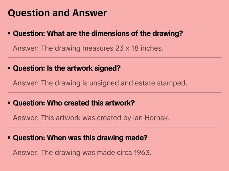 Ian Hornak, Renaissance Male and Female Nude Figure Study, 1963, Original Drawing