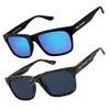 P2 Black Frames Blue Lens&Wood Grain Frame Gray Le
