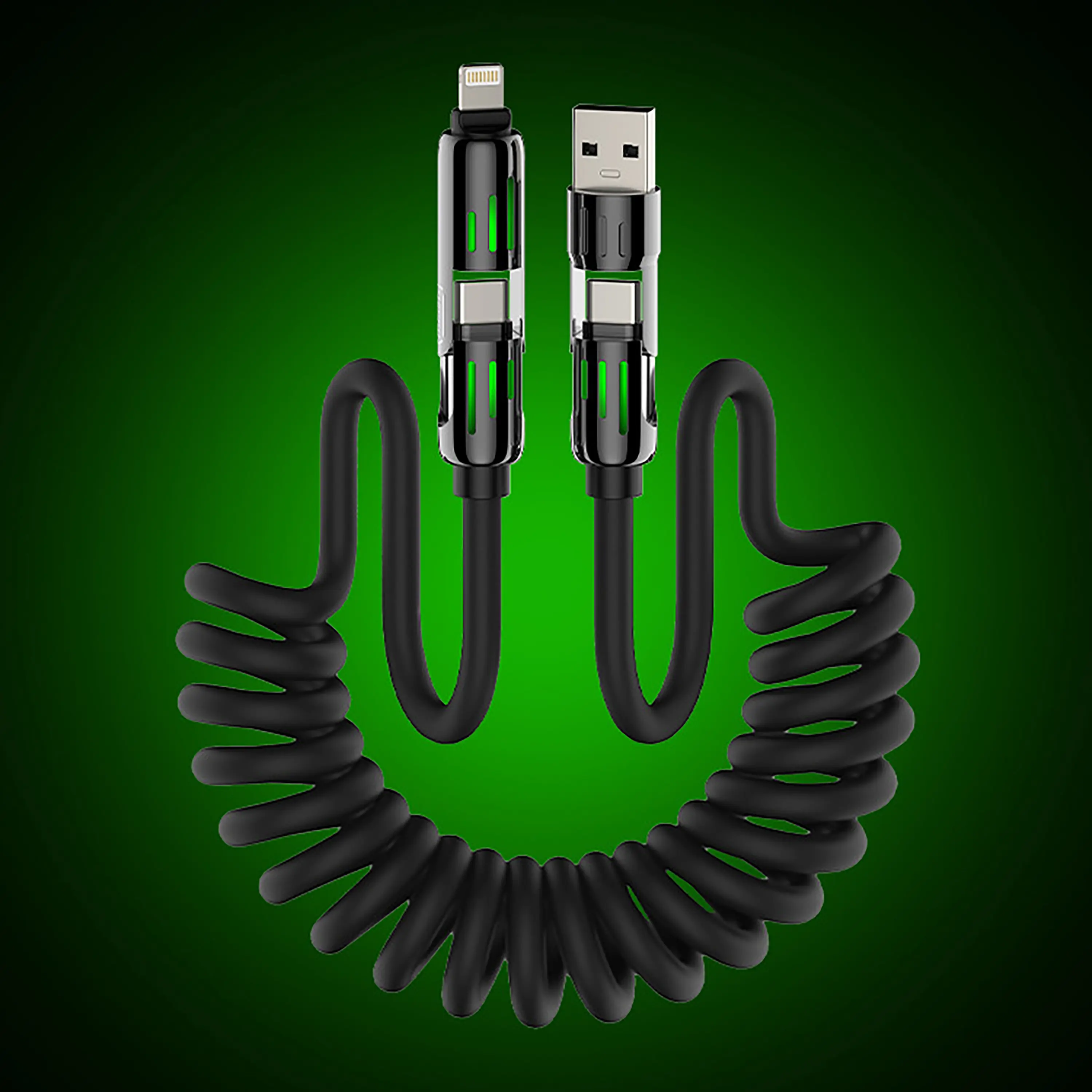 USB Data Charging Cable with Spring Mechanism for Easy Folding ...