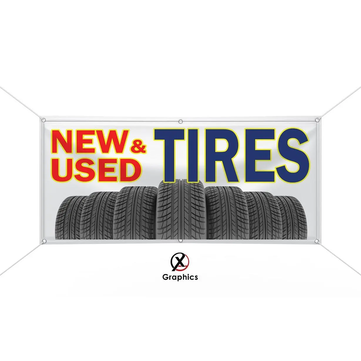 New & Used Tires Vinyl Banner advertising Sign Full color any size Indoor Outdoor Advertising Vinyl Sign With Metal Grommets