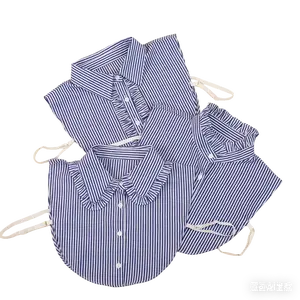 3 Pcs Blue Striped Detachable Collar, False Shirt Dickey for Women, Reversible Layering Fashion Accessories
