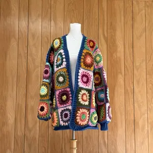 Handmade Crochet Granny Square Cardigan: