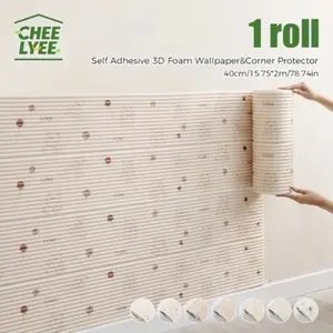 Soft XPE material anti-collision strip, self-adhesive 3D wall sticker self-adhesive anti-collision wall sticker 10 thickening version self-adhesive wall skirt sticker suitable for all indoor places 15.75x78.74in