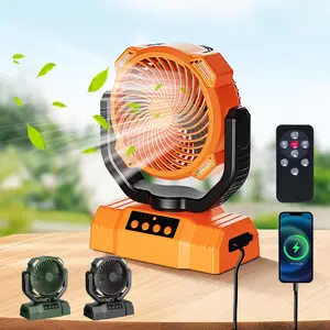 Portable USB Rechargeable Fan, Multifunctional 20000mAh Cooling Fan with LED Light, 360° Rotatable Fan for Outdoor Camping, Office, Student Dormitory