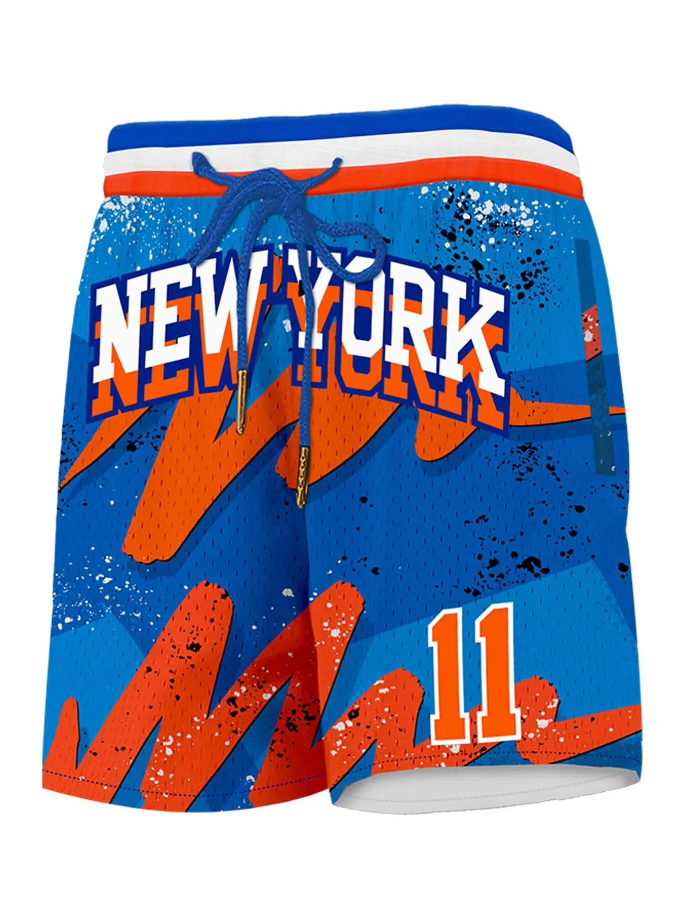 Men's Letter & Figure Patched Drawstring Waist Basketball Shorts, Sport Shorts, Active Shorts, Activewear, Loose Casual Breathable Comfortable Zipper Pocket Design Athletic Mesh Shorts for Daily Wear