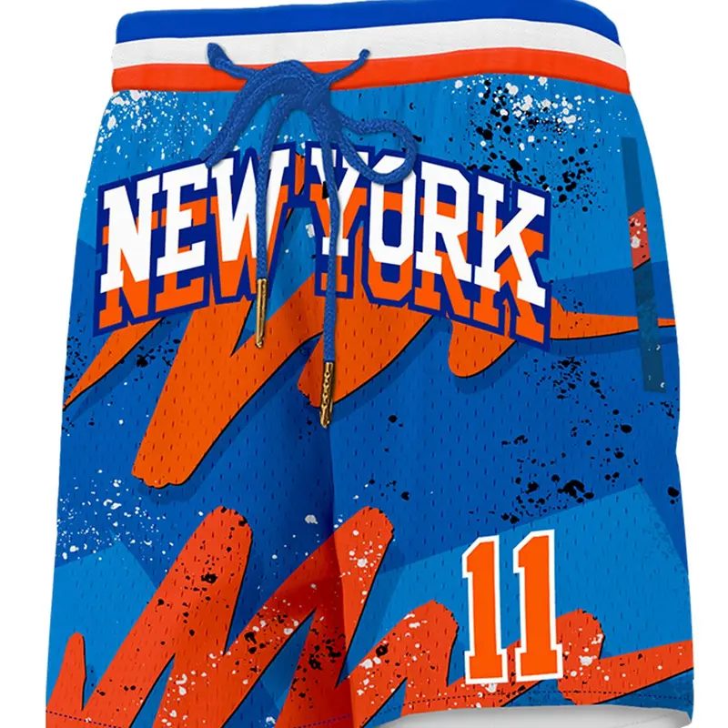 Men's Letter & Figure Patched Drawstring Waist Basketball Shorts, Sport Shorts, Active Shorts, Activewear, Loose Casual Breathable Comfortable Zipper Pocket Design Athletic Mesh Shorts, Sports Drawstring Shorts for Daily Wear