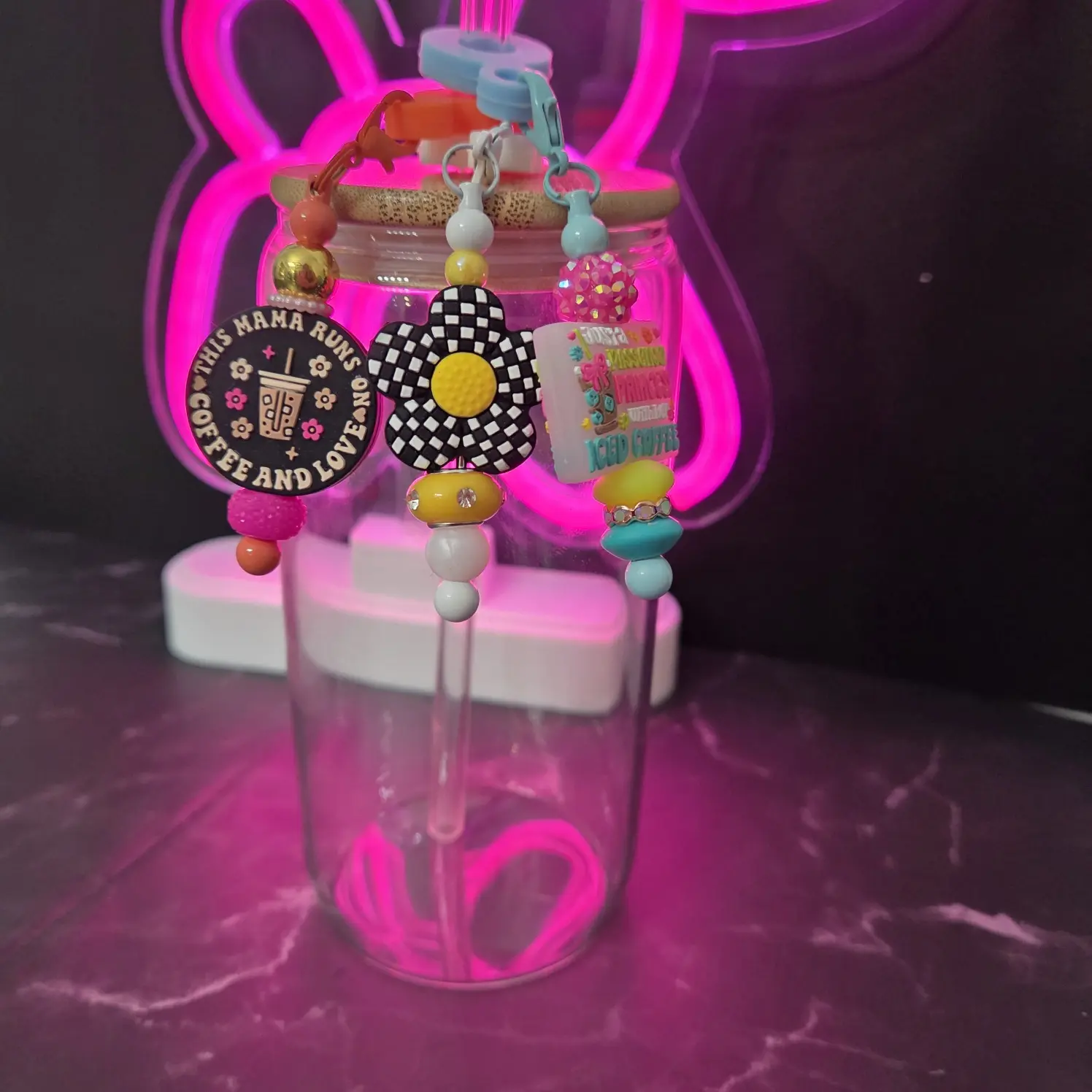 Beaded Straw Charm The cutest way to glam up your straw – sip in style!