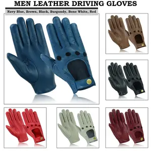 Men's Leather Gloves Leather Driving Gloves Chauffeur 100% Genuine Lambskin Leather Gloves